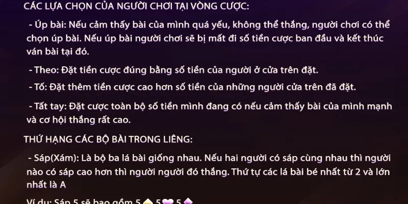 Các tình huống trong trò chơi